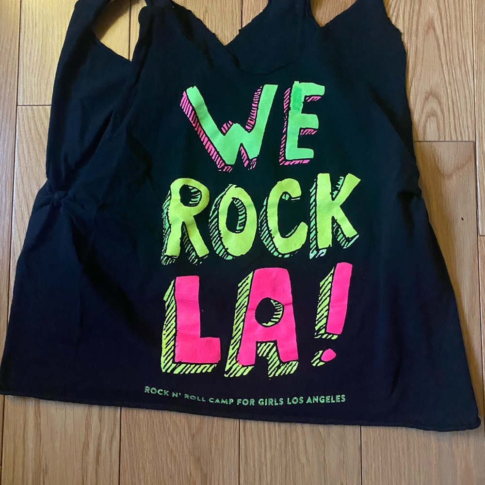 Black Tank Top with Neon Print